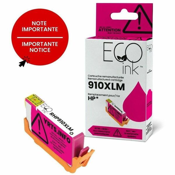 EcoTone Remanufactured Inkjet Ink Cartridge 910XL/3YL63AN (3YL63AN) - Magenta - 1 Pack - 825