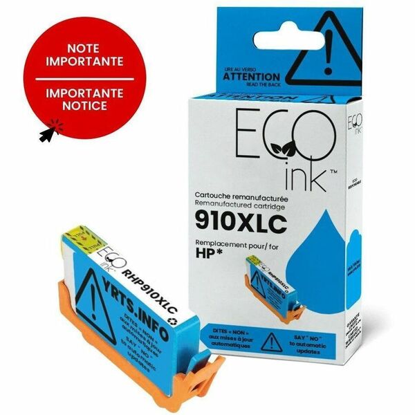 EcoTone Remanufactured Inkjet Ink Cartridge 910XL/3YL62AN (3YL62AN) - Cyan - 1 Pack - 825