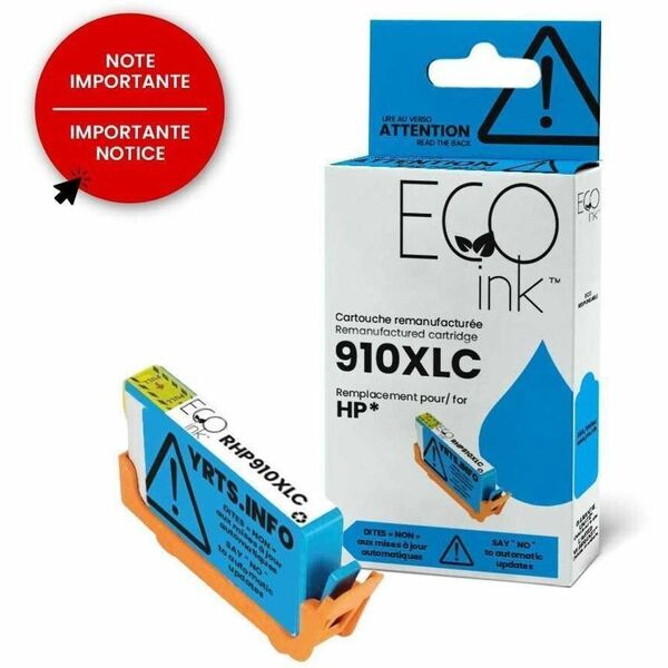 Eco Ink Inkjet Ink Cartridge 910XL (3YL62AN) - Cyan - 1 Each - 825 Pages