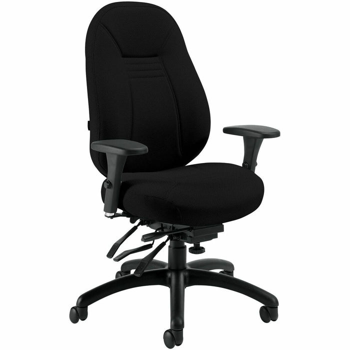 Global&reg; ObusForme Chair - Fabric Back Material - Medium Back - Fusion Fabric - Armrest - 1 Each