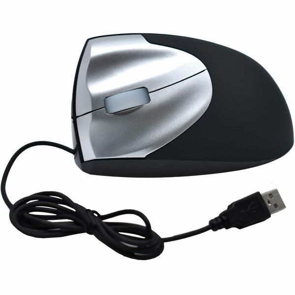 IntekView Mouse Wired Left Hand - EINTMOUSEWLH - Laser - Cable - Black - 1 Each - USB - 3200 dpi - Scroll Wheel - Left-handed