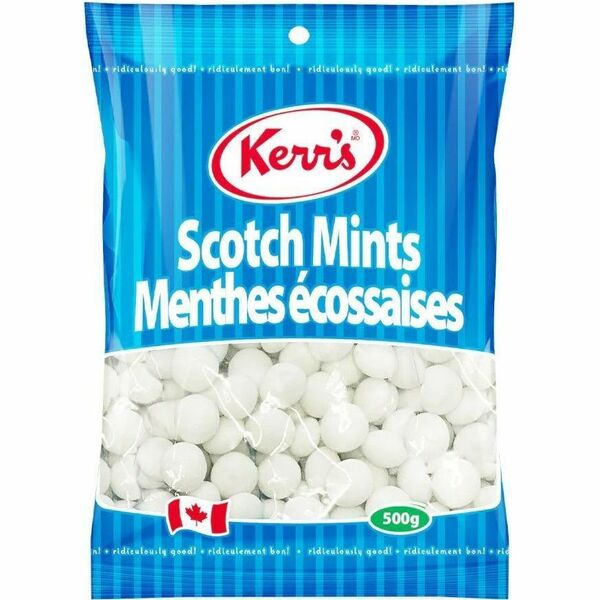 Kerr's Scotch Mints 500g - Mint - Gluten-free, Peanut-free, Nut-free, No High Fructose Corn Syrup, No Artificial Flavor - 1.10 lb (500 g) - 1 Each