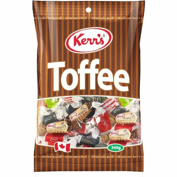 Kerr's Toffee 340g - Rum & Butter, Peppermint, Vanilla, Toasted Coconut, Coffee, Licorice, Maple, Chocolate Vanilla - Nut-free, Peanut-free, Gluten-free, No High Fructose Corn Syrup - 340 g - 1 Each