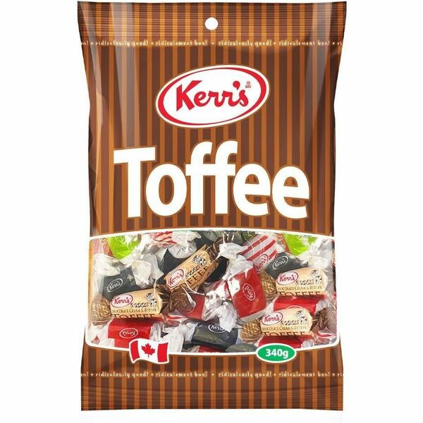 Kerr's Assorted Toffee 340g - Rum & Butter, Peppermint, Vanilla, Toasted Coconut, Coffee, Licorice, Maple, Chocolate Vanilla - Nut-free, Peanut-free, Gluten-free, No High Fructose Corn Syrup - 11.99 oz (340 g) - 1 Each