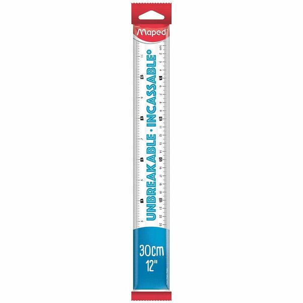 Maped Ruler - 14.2" Length 1.8" Width - 1 Each - Transparent