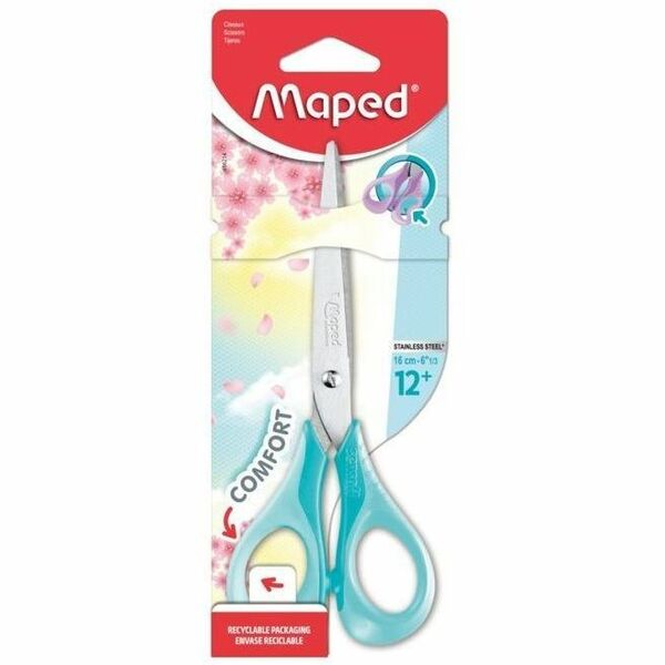 Maped Sensoft Scissors - Steel - Assorted - 12 / Pack