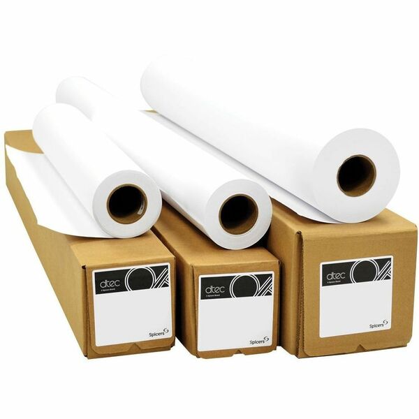 dtec Inkjet Bond - 36" (914.40 mm) x 150 ft (45.72 m) - 20 lb (9071.85 g) Basis Weight - 90 g/m&#178; Grammage - Matte - Untaped, Printable - 1 Each