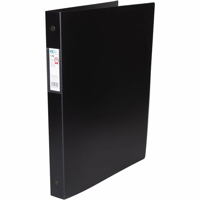 VLB Poly Round Ring Binder - 2" (50.80 mm) Binder Capacity - Fastener: Round Ring - Pocket: Spine, Internal - Poly, Polypropylene - Black - Storage Pocket, PVC-free, Recyclable - 1 Each