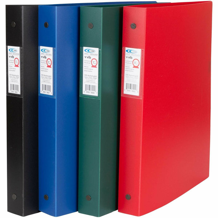 Filemode Commercial Poly Binders - 2" (50.80 mm) Ring(s) - Fastener(s): Round Ring - Pocket(s): Spine - Poly, Polypropylene - Red - Pocket - 12 Each