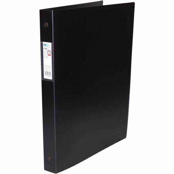 Filemode Commercial Poly Binders - 1" (25.40 mm) Ring - Fastener: Round Ring - Pocket: Spine - Poly, Polypropylene - Black - Pocket - 48 Each