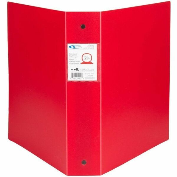 Filemode Commercial Poly Binders - 1" (25.40 mm) Ring - Fastener: Round Ring - Pocket: Spine - Poly, Polypropylene - Red - Pocket - 48 Each