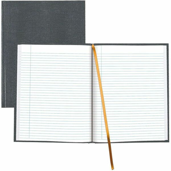 Blueline Executive Journal, A10 - 150 Pages - Perfect Bound - Ruled Front Ruling - Blue Margin - 10.75" (273.05 mm) Height x 8 1/2" (21.59 cm) Width - White Paper - Gray Lizard Cover - Hard Cover, Ribbon Marker, Sturdy, Durable - Recycled - 1 Each
