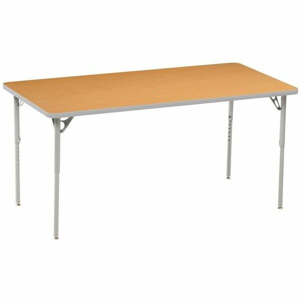 MITYBILT Activity Table - Activity rectangle table 24 x 48 in. Adjustable table legs 17 to 25 in. Maple finish and silver base