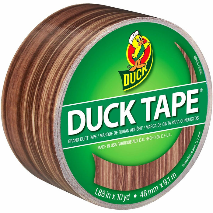 Duck Duct Tape - Wood Grain, 1.88 in. x 10 yd. - 10 yd (9.1 m) Length x 1.88" (47.8 mm) Width - For Wood, Vinyl, Plastic, Leather, Metal, Laminate, Indoor, Floor Marking - 1 Each