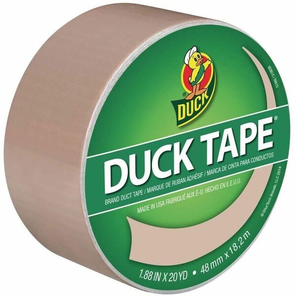 Duck Duct Tape - Beige, 1.88 in. x 20 yd. - 20 yd (18.3 m) Length x 1.88" (47.8 mm) Width - Beige - For Wood, Vinyl, Plastic, Leather, Metal, Laminate, Indoor, Floor Marking - 1 Each