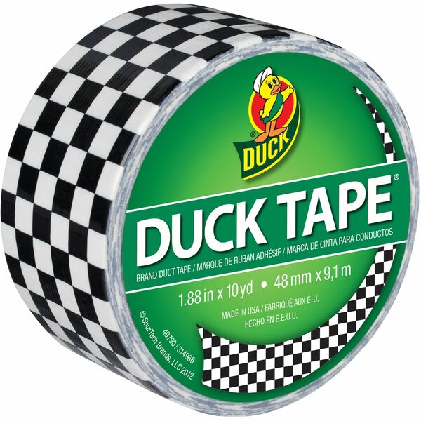 Duck Duct Tape - Checker, 1.88 in. x 10 yd. - 10 yd (9.1 m) Length x 1.88" (47.8 mm) Width - For Wood, Vinyl, Plastic, Leather, Metal, Laminate, Indoor, Floor Marking - 1 Each