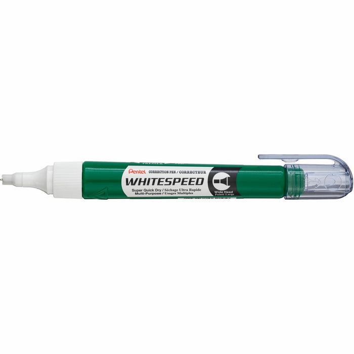 Pentel Whitespeed Extra Wide Correction Pen - 7 mL - White - Quick Drying - 1 Each