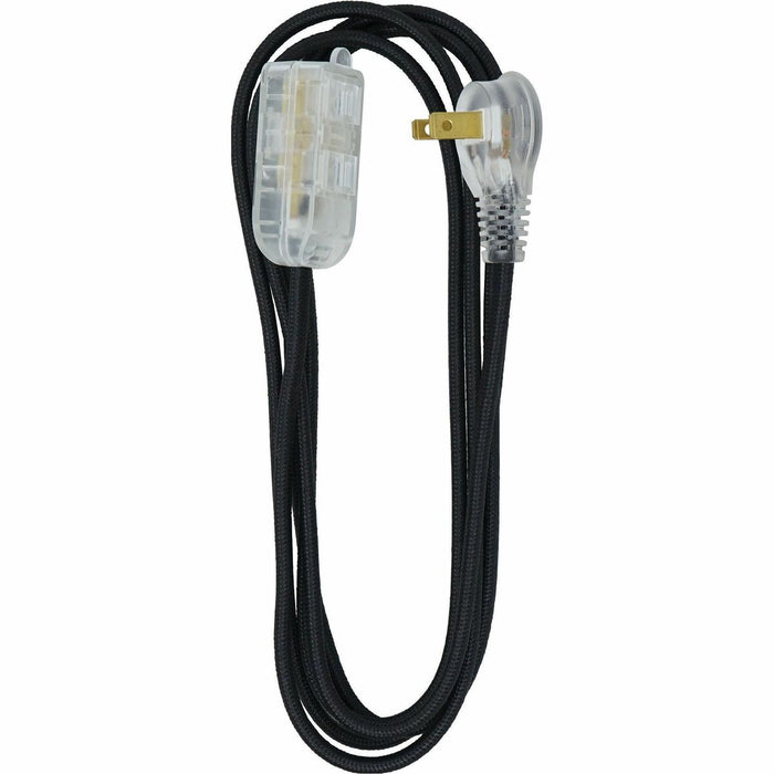 Woods 16/2 SPT Fabric Cord - 16/2 Gauge - Black - 8 ft (2.44 m) Cord Length - 1 Each