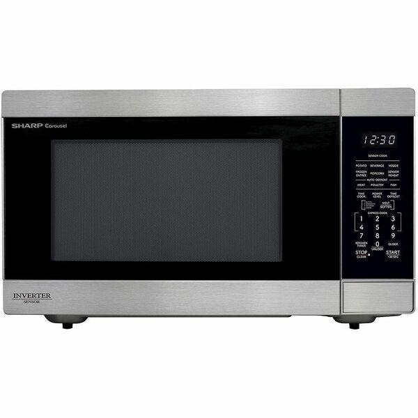 Sharp Carousel SMC2264KSC Microwave Oven - Extra Large Size - 62.30 L Capacity - Microwave - 11 Power Levels - 1.20 kW Microwave Power - 16.50" (419.10 mm) Turntable - 120 V AC - Countertop - Stainless Steel, Silver, Gray, Black