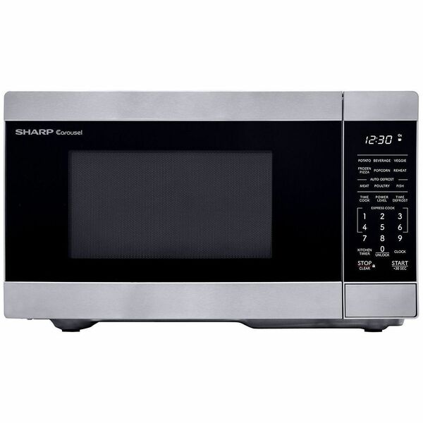 Sharp SMC0962KSC Countertop Microwave Oven 0.9 c.u. ft. 900W Stainless Steel - 25.49 L Capacity - Microwave - 11 Power Levels - 900 W Microwave Power - 10.60" (269.24 mm) Turntable - 120 V AC - Countertop - Stainless Steel, Silver, Gray, Black