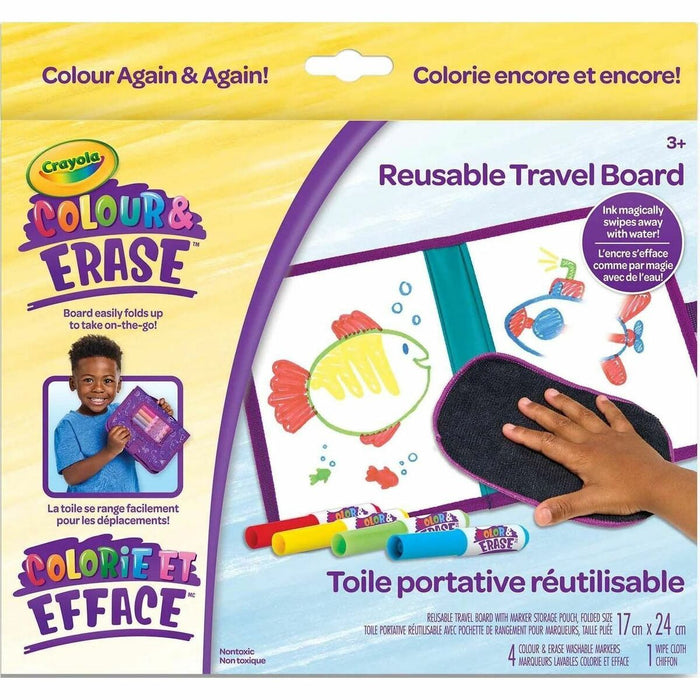 Crayola Colour & Erase Reusable Travel Board - Drawing, Coloring - 1 Each