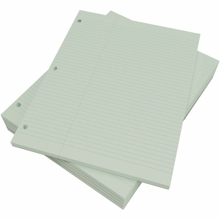 Davis Group Handwriting Pad - 75 Sheets - Ruled Front Ruling - 3 Hole(s) - Green Paper - 5 / Pack
