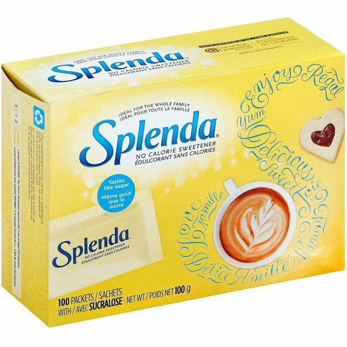 Splenda Zero Calorie Sweetener Packets, 100/Box - 0.04 oz (1 g) - 100 / Box