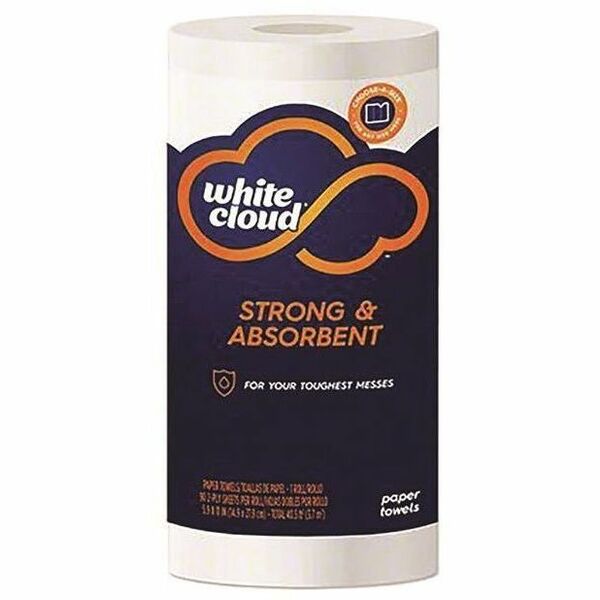 White Cloud Cleaning Towel - 2 Ply - 90 Sheets/Roll - White - 15 / Pack