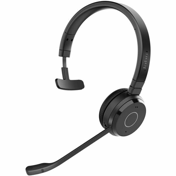 Jabra Evolve 65 TE MS Wireless Headset - Microsoft Teams Certification - Mono - Wireless - Bluetooth - 100 ft (30.48 m) - 20 Hz to 20 kHz - Over-the-head, On-ear - Monaural - Supra-aural - Electret Condenser, Uni-directional Microphone - Black
