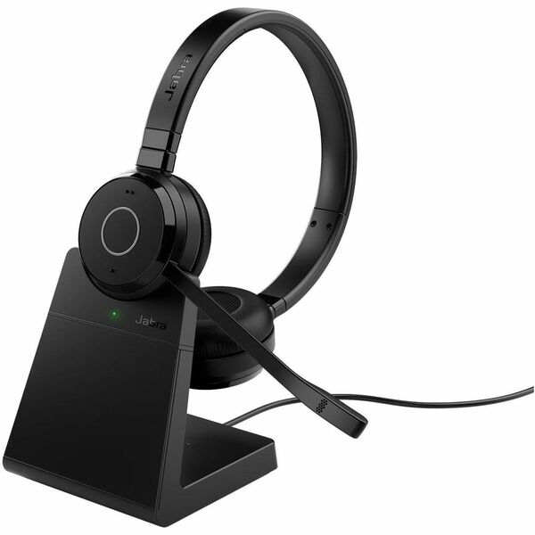 Jabra Evolve 65 TE Headset - Microsoft Teams Certification - Stereo - Wireless - Bluetooth - 100 ft (30.48 m) - 20 Hz to 20 kHz - Over-the-head, On-ear - Binaural - Supra-aural - Electret Condenser, Uni-directional Microphone - Black