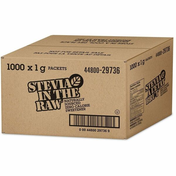 Stevia in the Raw Zero-Calorie Sweetener, 1 g per Packet, Case of 1,000 - 0.04 oz (1 g) - 1000 / Box