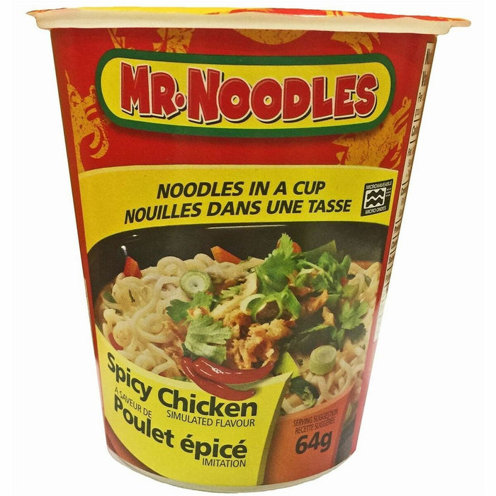 Mr. Noodles Noodles in a Cup -Spicy Chicken - Spicy Chicken - 2.26 oz (64 g) - GMO Free - 12 / Carton