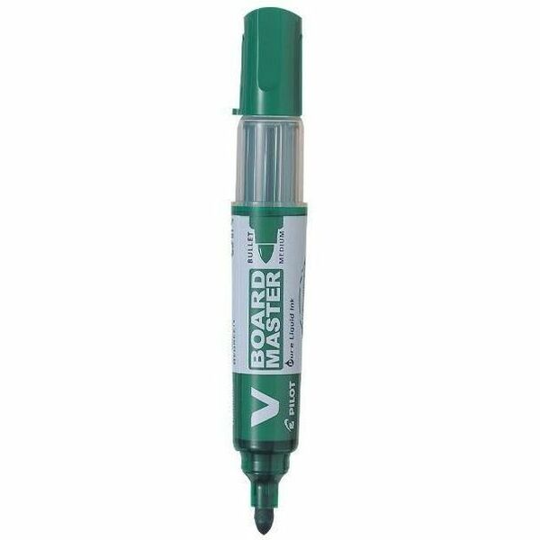 BeGreen V Board Master Dry Erase Marker - Bullet Marker Point - Refillable - Erasable - Washable - Green Ink - Liquid - Translucent Barrel - 1 / Each