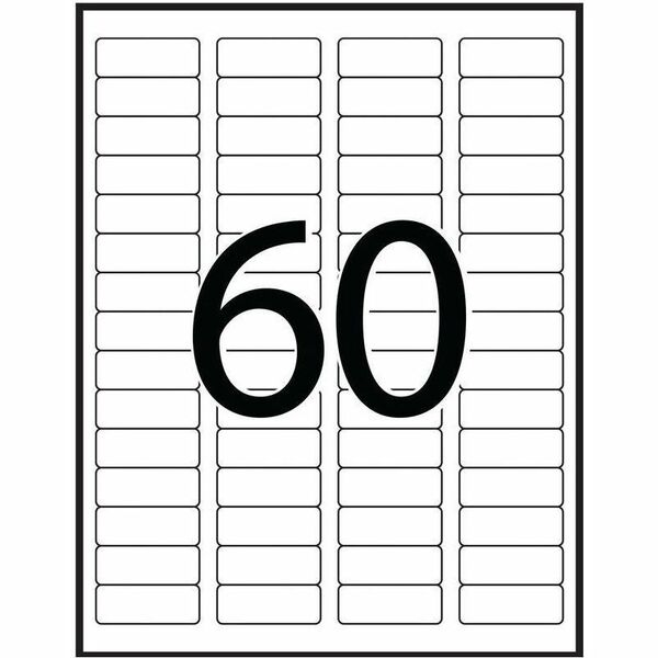 Avery Rectangle Waterproof Labels with Sure Feed Technology - Waterproof - 2/3" (16.94 mm) Width x 1 3/4" (44.45 mm) Length - Permanent Adhesive - Rectangle - Laser - White - Film - Water Resistant - Tear Resistant, Scuff Resistant, Durable, Smudge Resist