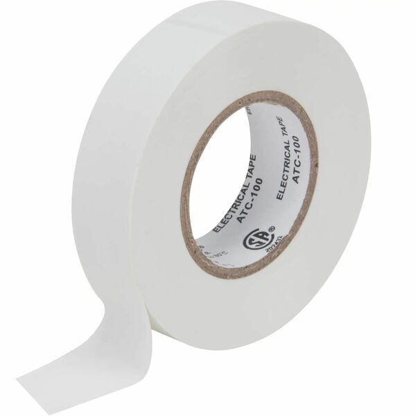 Aurora Tools Electrical Tape, 19 mm (3/4") x 18 M (60'), White, 7 mils - 19.7 yd (18 m) Length x 0.75" (19 mm) Width x 7 mil (0.18 mm) Thickness - White - For Insulating Wire, Splicing, Electrical - 1 Each