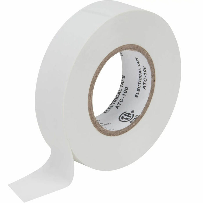Aurora Tools Electrical Tape, 19 mm (3/4") x 18 M (60'), White, 7 mils - 19.7 yd (18 m) Length x 0.75" (19 mm) Width x 7 mil (0.18 mm) Thickness - White - For Insulating Wire, Splicing, Electrical - 1 Each