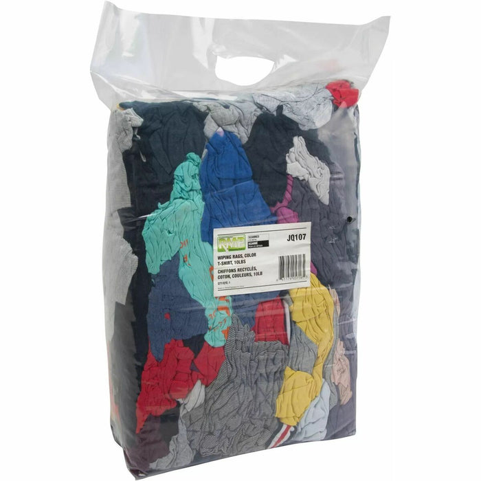 RMP Recycled Material Wiping Rags, Cotton, Mix Colours, 10 lbs. - For Industry - Wipe - 10 lb (4535.92 g) - Disposable, Low Linting, Absorbent, Durable - Assorted - 1 Pack