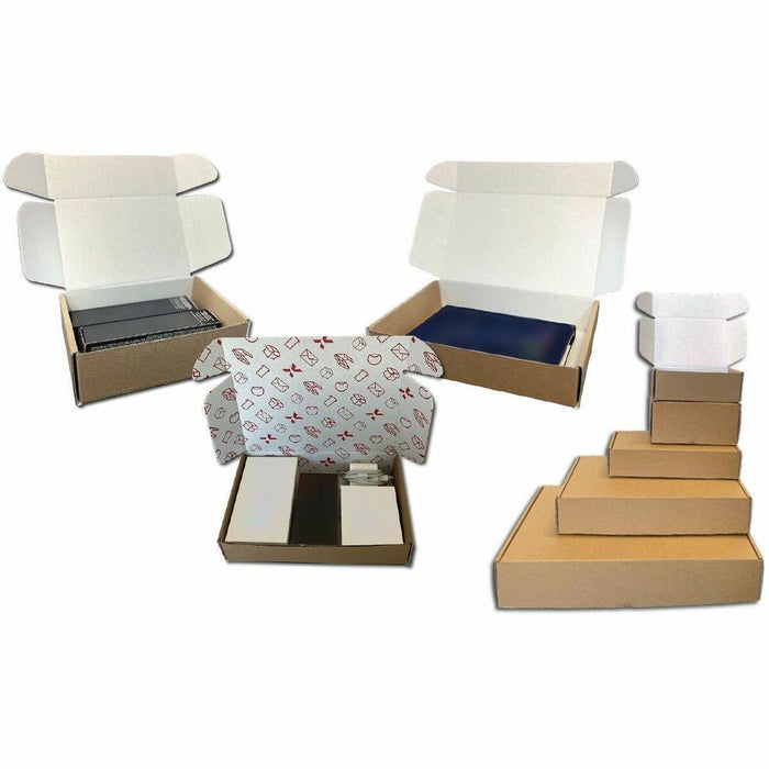 Supremex Storage Case - External Dimensions: 4" (101.60 mm) Width x 2.1" (53.34 mm) Depth x 6" (152.40 mm) Height - Locking Tab Closure - Double Wall - 32 ECT - Corrugated Cardboard - Kraft, Oyster White - For Cosmetics, Smartphone, Sunglasses, Cable, Cha