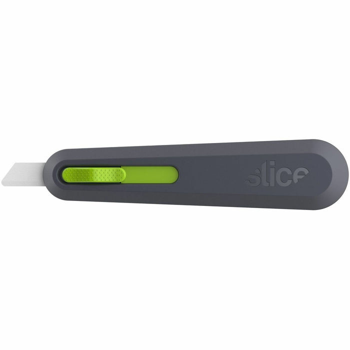 Dentec Slice Utility Knife Smarty Series Auto Retractable - Ceramic Blade - Retractable, Durable, Non-magnetic, Non-sparking, Rust-free Blade, Lanyard Hole, Ambidextrous, Non-conductive - Ceramic, Plastic, Zirconia, Glass-filled Nylon - Green, Gray, White