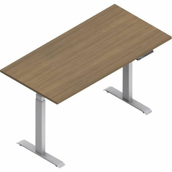 Offices To Go Newland | 60"x30" Rectangular Table - 3-Stage, 2 Legs - For - Table TopNoce Grigio Rectangle, Laminated Top - Tungsten 3-Stage Leg Base - 2 Legs - 120.20 kg Capacity - Height Adjustable - 60" Table Top Length x 30" Table Top Width x 1" Table
