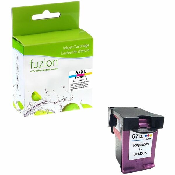 fuzion High Yield Inkjet Ink Cartridge - Alternative for HP 67XL - Cyan, Magenta, Yellow - 3 Pack - 200 Pages