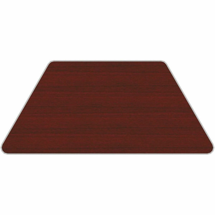 Heartwood Trapezoid Top - Figured Mahogany Trapezoid, Laminated, Thermofused Laminate (TFL) Top - 48" (1219.20 mm) Table Top Width x 24" (609.60 mm) Table Top Depth x 1" (25.40 mm) Table Top Thickness - Commercial - Laminate Top Material