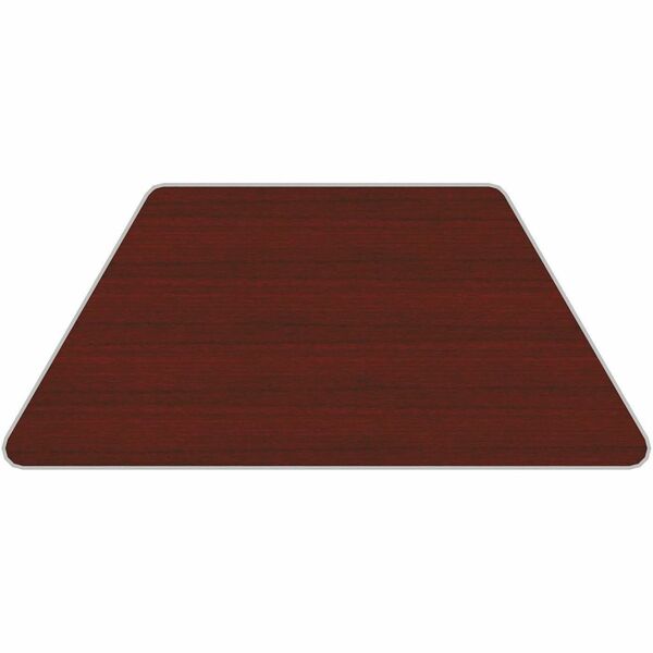 Heartwood Trapezoid Top - Figured Mahogany Trapezoid, Laminated, Thermofused Laminate (TFL) Top - 48" (1219.20 mm) Table Top Width x 24" (609.60 mm) Table Top Depth x 1" (25.40 mm) Table Top Thickness - Commercial - Laminate Top Material