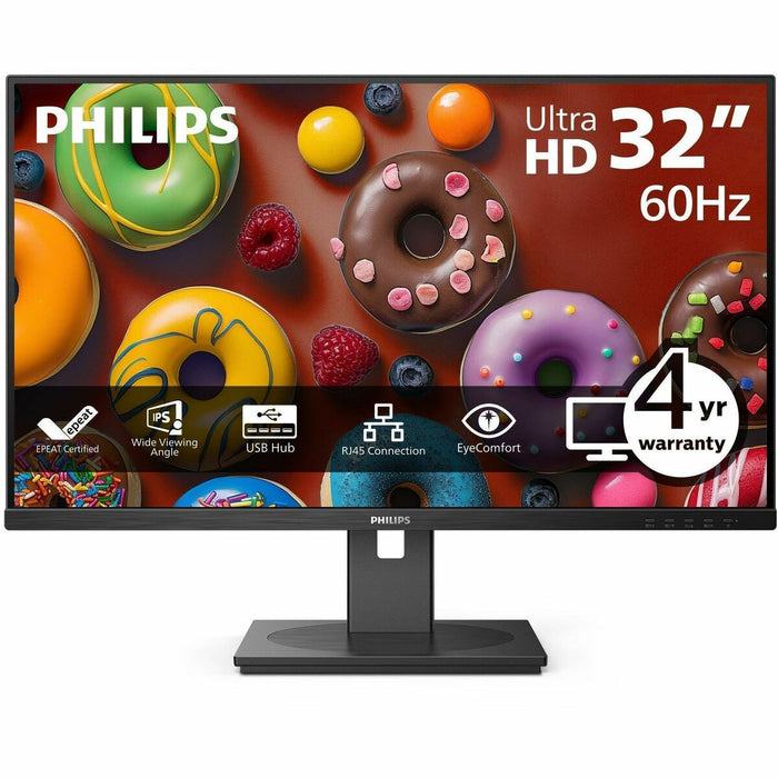 Philips 32B1U3900 32" Class 4K UHD LED Monitor - 16:9 - Textured Black - 31.5" Viewable - Vertical Alignment (VA) - WLED Backlight - 3840 x 2160 - 1.07 Billion Colors - 350 cd/m² - 4 ms - 75 Hz Refresh Rate - Speakers - Swivel, Height, Pivot, Tilt -