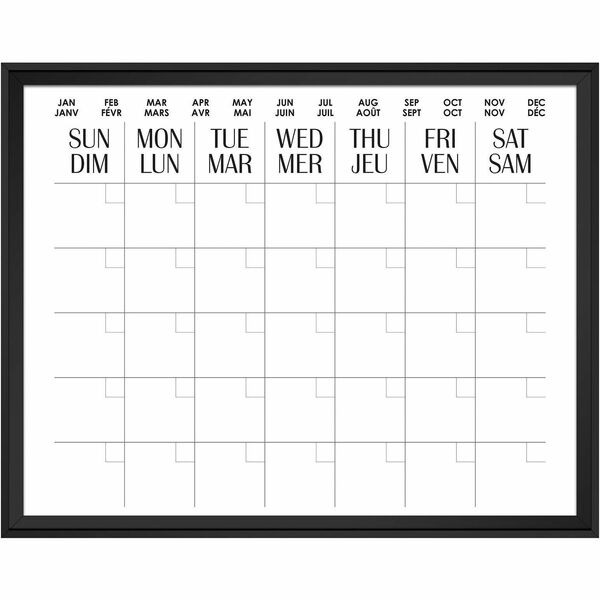 Quartet Dry Erase Board - 20" (508 mm) Width x 16" (406.40 mm) Height - Black Frame - Magnetic - Calendar - 1 Each