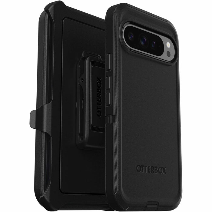 OtterBox Defender Carrying Case (Holster) Google Pixel 9 Pro XL Smartphone - Black - Drop Resistant, Dirt Resistant, Scrape Resistant, Bump Resistant, Impact Absorbing, Dust Resistant Port, Dirt Resistant Port - Polycarbonate, Thermoplastic Elastomer (TPE