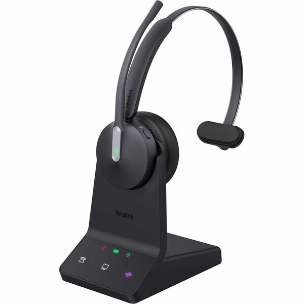 Yealink WH64 DECT Wireless Headset - Microsoft Teams Certification - Mono - Wireless - Bluetooth/DECT - 607 ft (185 m) - 20 Hz to 20 kHz - Over-the-head, On-ear - Monaural - Supra-aural - Noise Cancelling, MEMS Technology Microphone - Noise Canceling - Bl