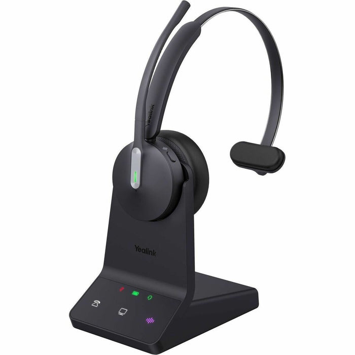 Yealink WH64 DECT Wireless Headset - Microsoft Teams Certification - Mono - Wireless - Bluetooth/DECT - 607 ft (185 m) - 20 Hz to 20 kHz - Over-the-head, On-ear - Monaural - Supra-aural - Noise Cancelling, MEMS Technology Microphone - Noise Canceling - Bl