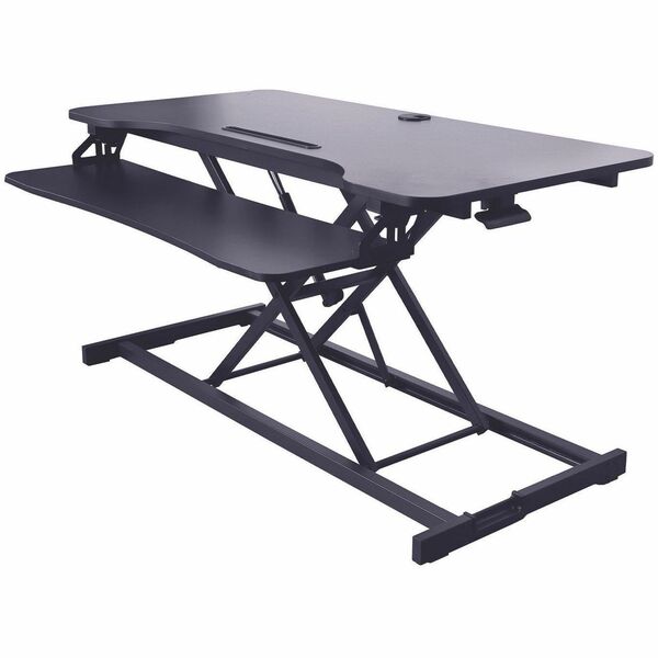 Rocelco 43" Sit-to-Stand Hi-Lift Adjustable Desk Riser - 33 lb (14968.55 g) Load Capacity - 21.70" (551.18 mm) Height x 42.90" (1089.66 mm) Width x 20.50" (520.70 mm) Depth - Desk - Black - For Monitor, Notebook, Keyboard, Tablet, Smartphone - Keyboard Tr