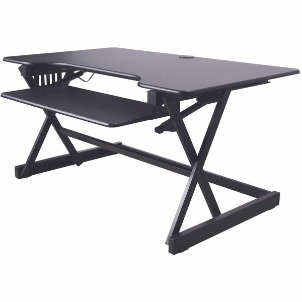 Rocelco 40" Adjustable Desk Riser with 4AC, 2USB, 1 USB-C Outlets - 40 lb (18143.69 g) Load Capacity - 40" (1016 mm) Width - Desk - Laminate, Metal - Black - For Monitor, Notebook - Sit-stand, Built-in USB Port, Ergonomic, Retractable, Keyboard Tray, Cabl